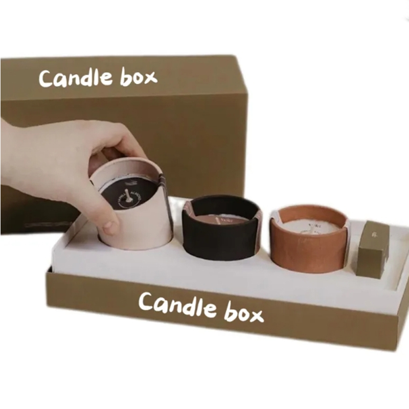 Black Print Scented Candle Jar Box Customized