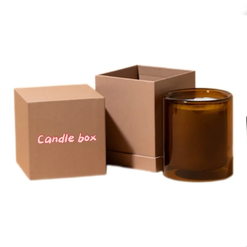 Black Print Scented Candle Jar Box Customized