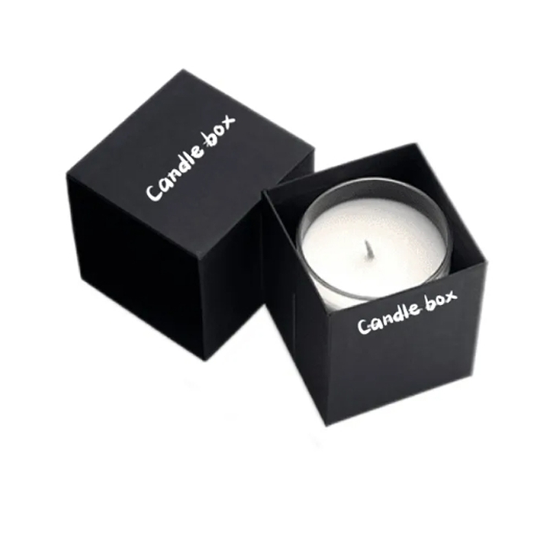 Black Print Scented Candle Jar Box Customized